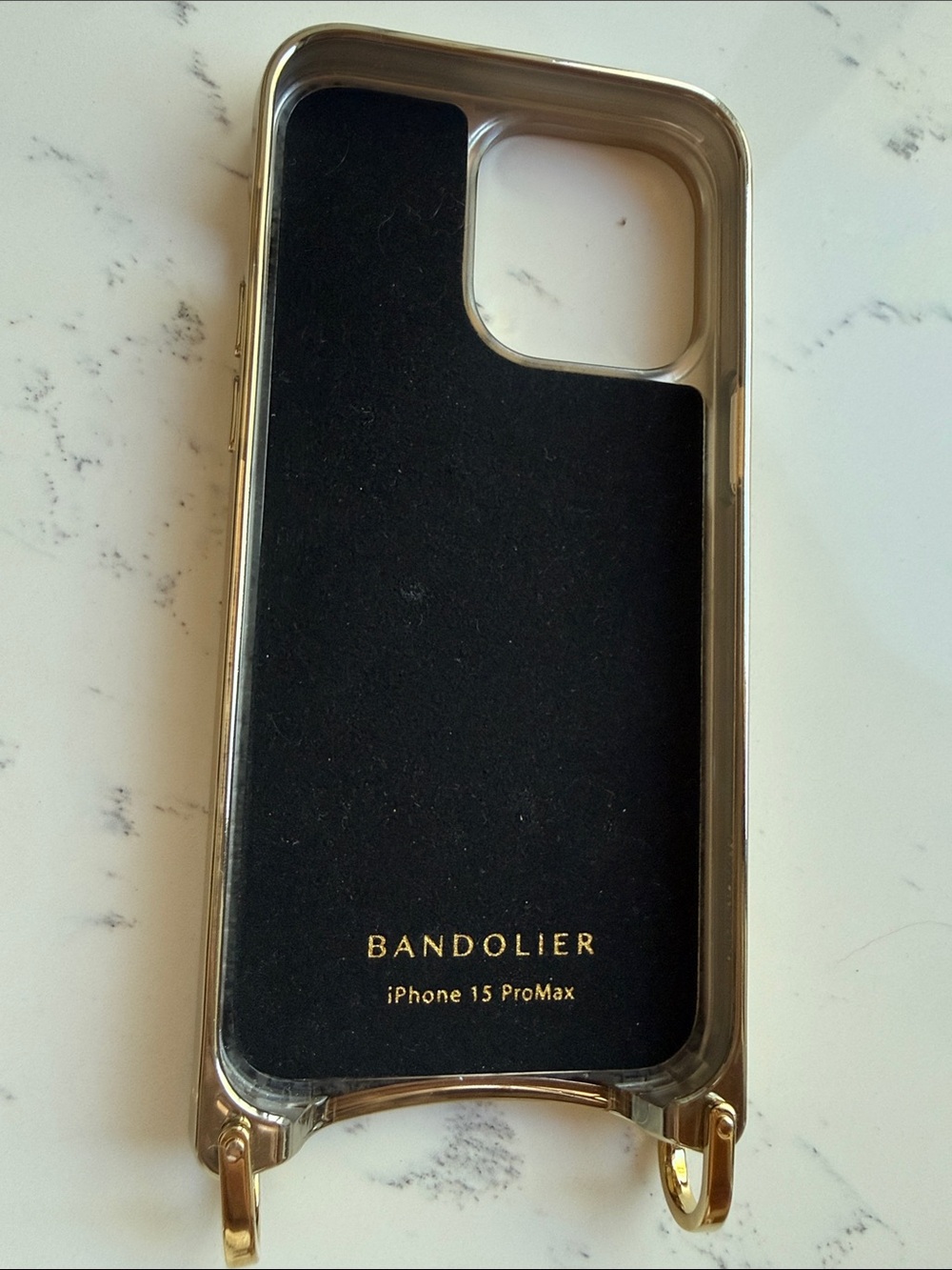 Bandolier Black Crocodile-Embossed Phone Case IPHONE 15 ProMax Gold Hardware - Picture 2 of 10